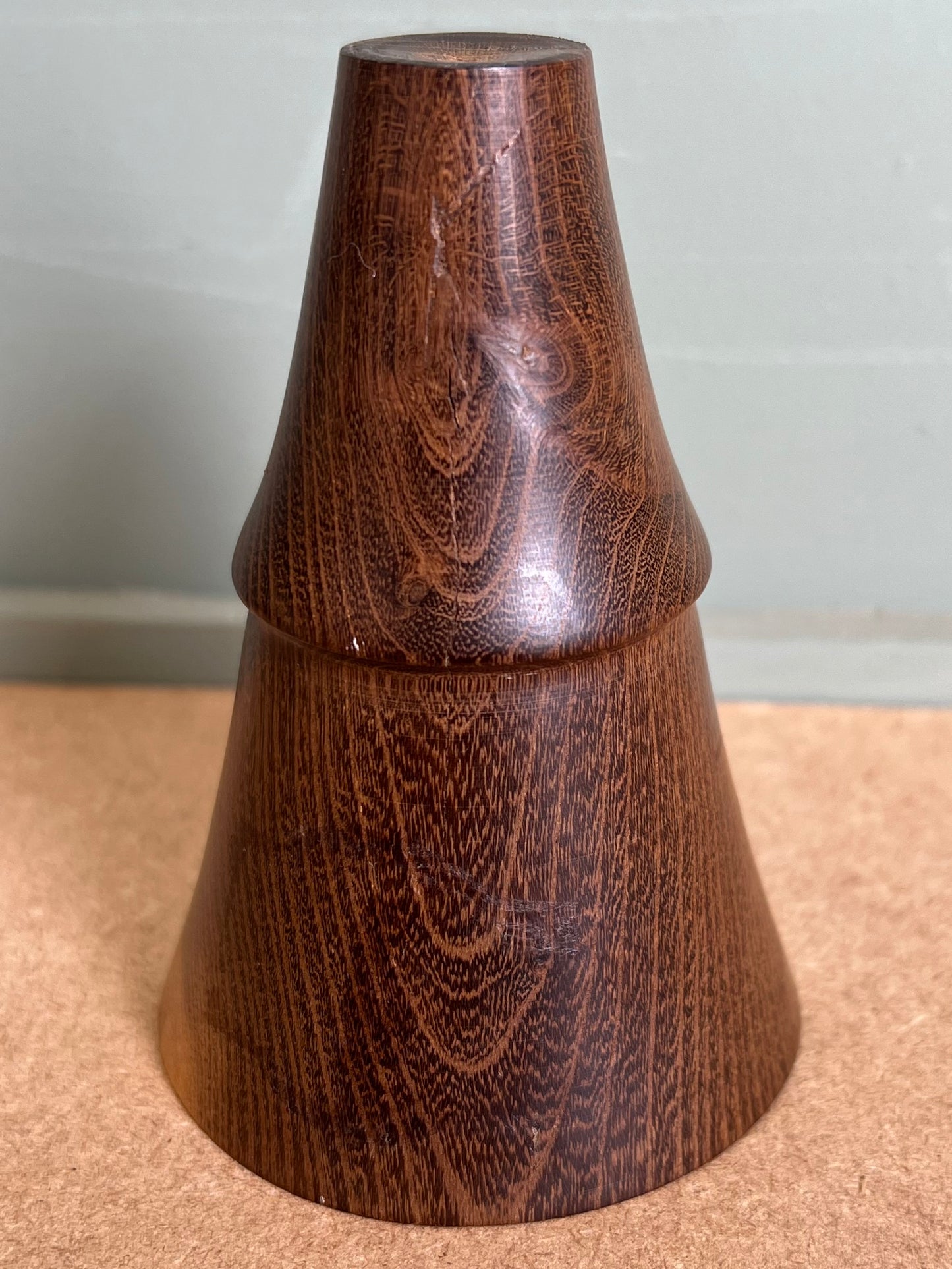 Vintage Early Walnut Treen Wooden Cone