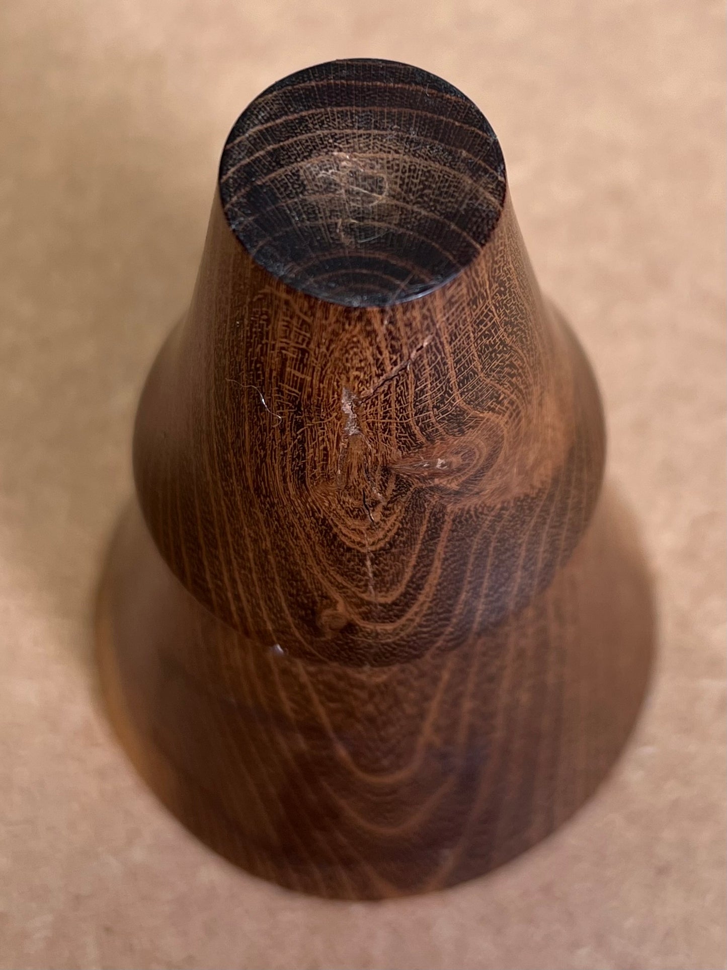 Vintage Early Walnut Treen Wooden Cone