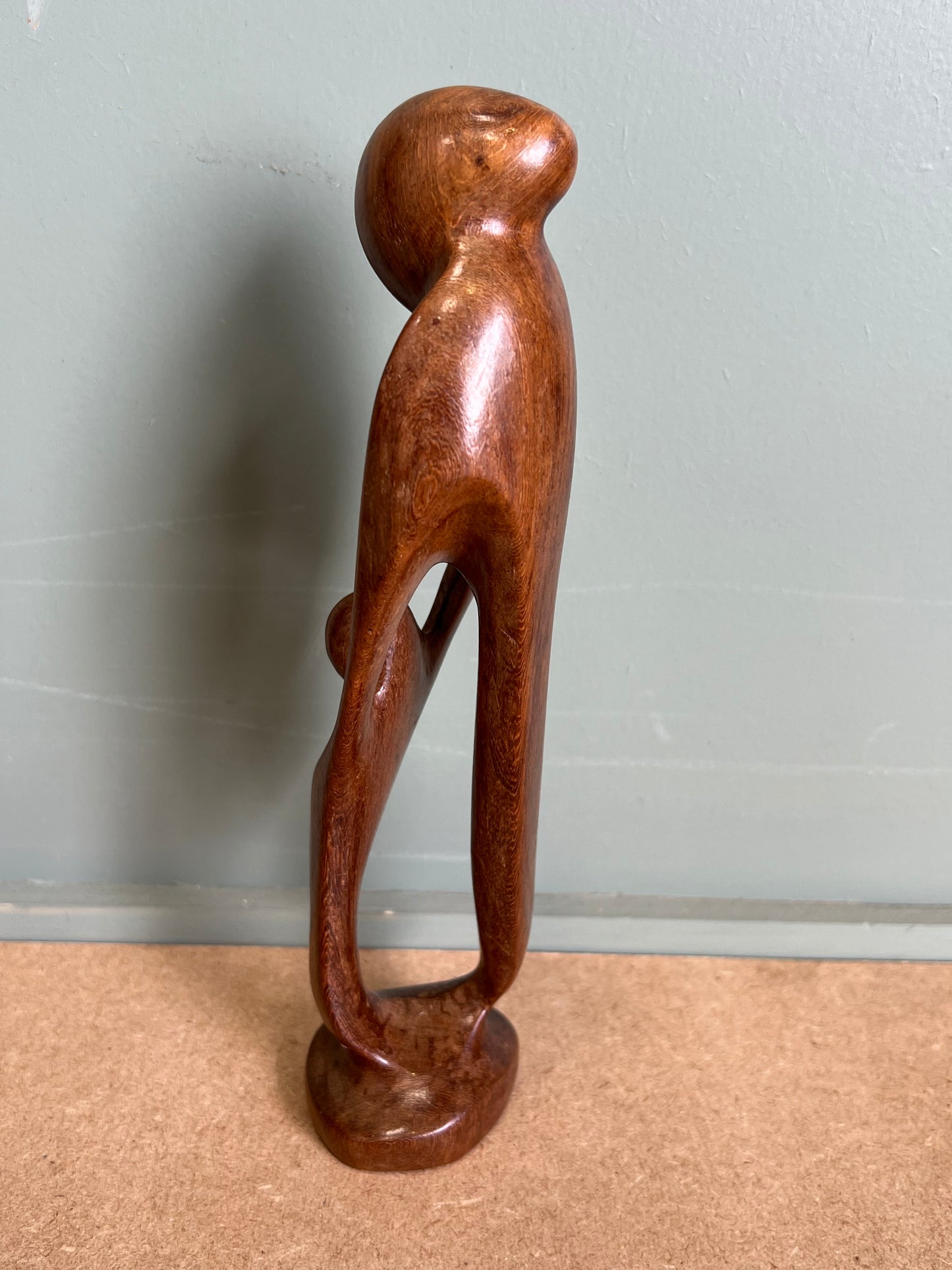 Treen Wooden Parent and Child Figurine