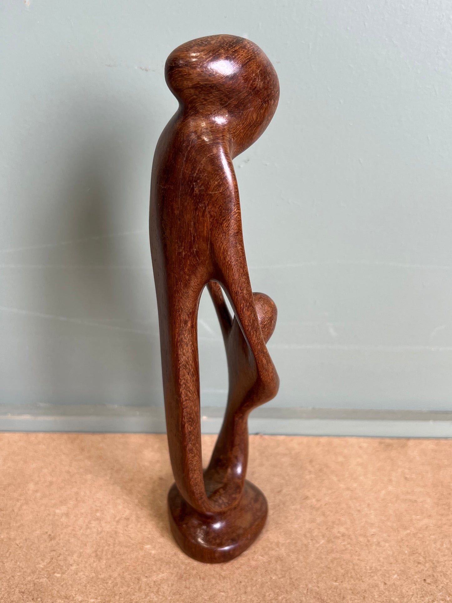 Treen Wooden Parent and Child Figurine