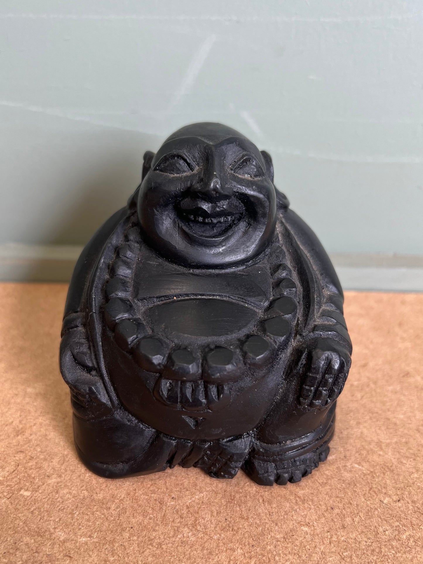 Vintage Chinese Carved Stone Laughing Buddha