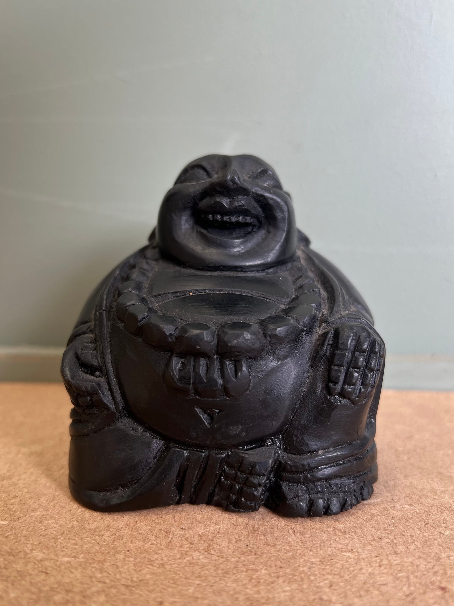 Vintage Chinese Carved Stone Laughing Buddha