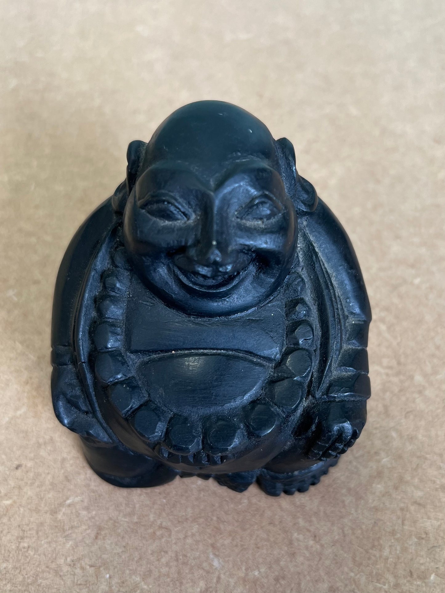 Vintage Chinese Carved Stone Laughing Buddha