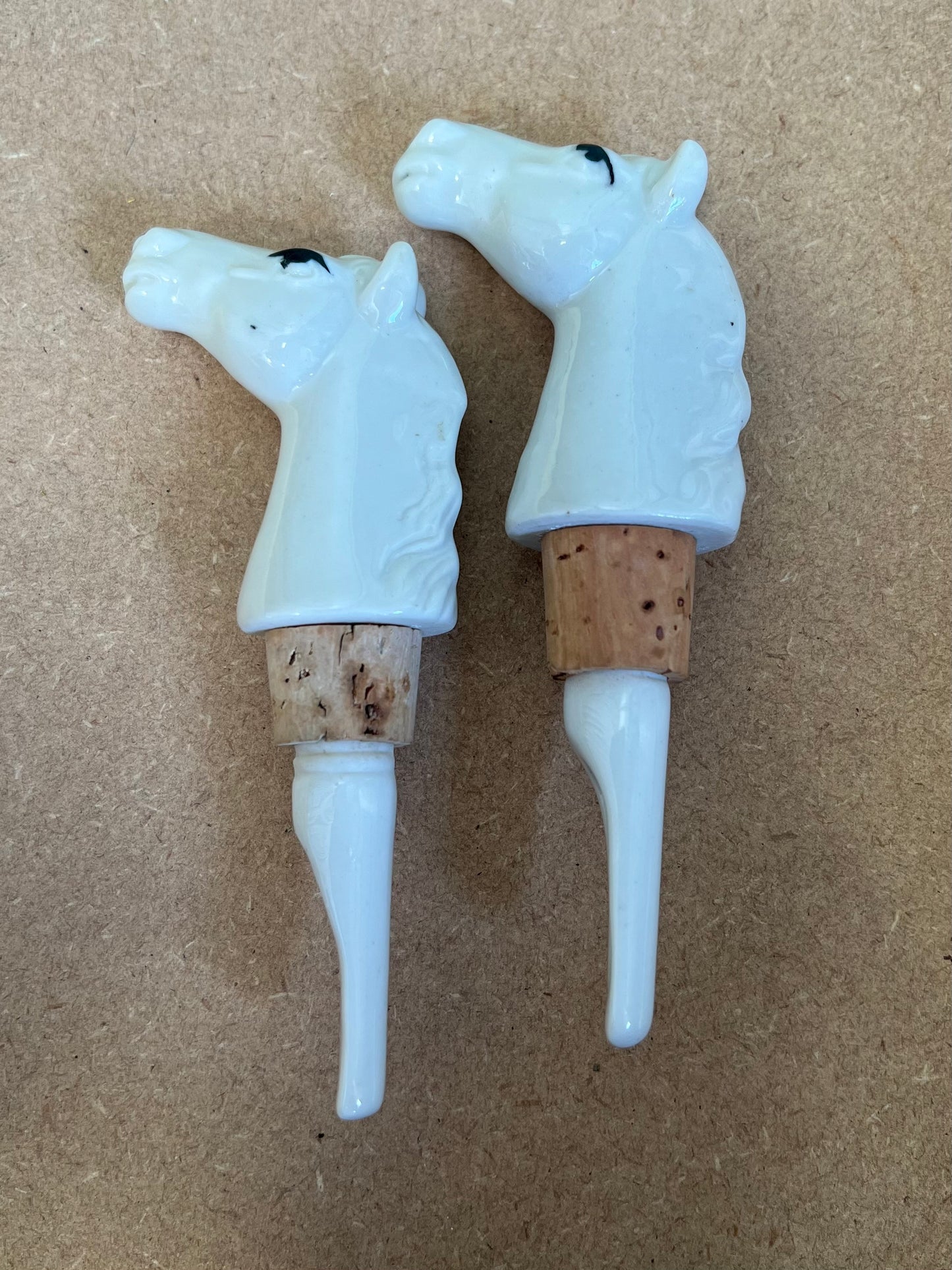 Pair of Vintage Horse Head Drinks Bottle Pourer