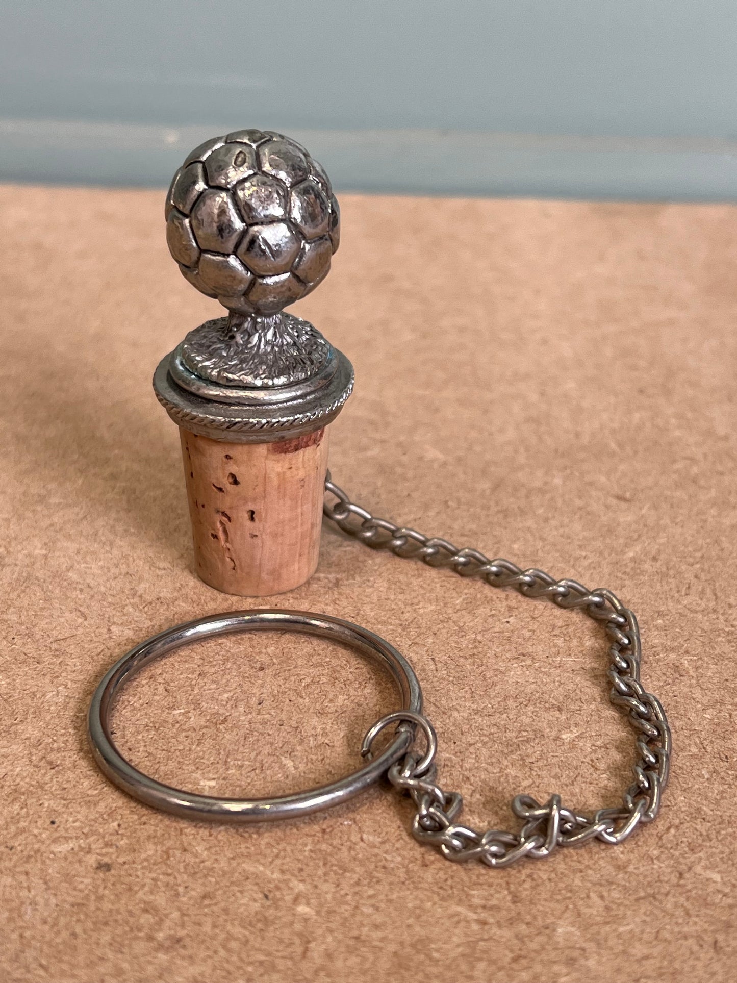 Vintage Silver Plated Drinks Decanter/Bottle Stopper - Football Ball Sport