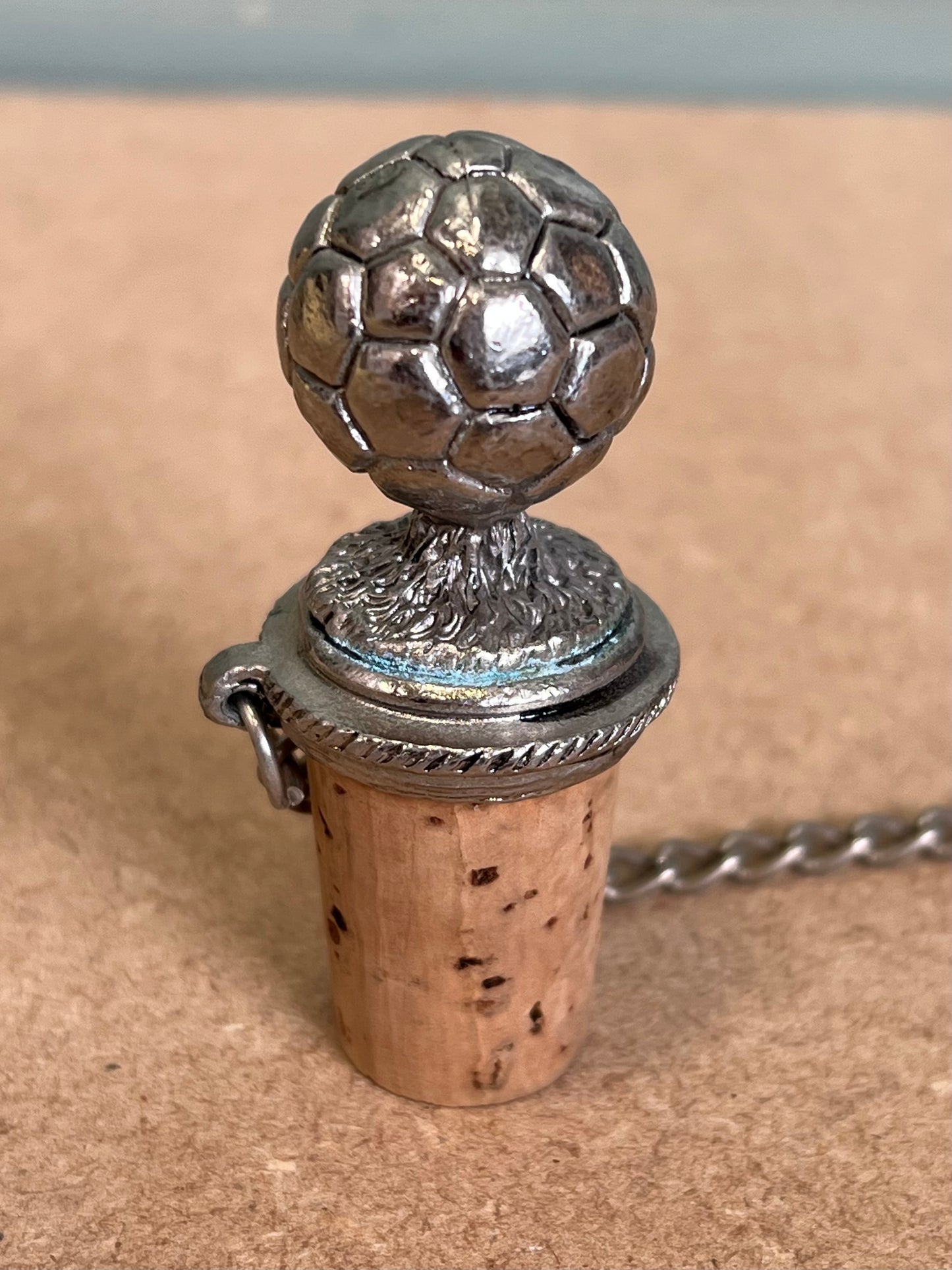 Vintage Silver Plated Drinks Decanter/Bottle Stopper - Football Ball Sport