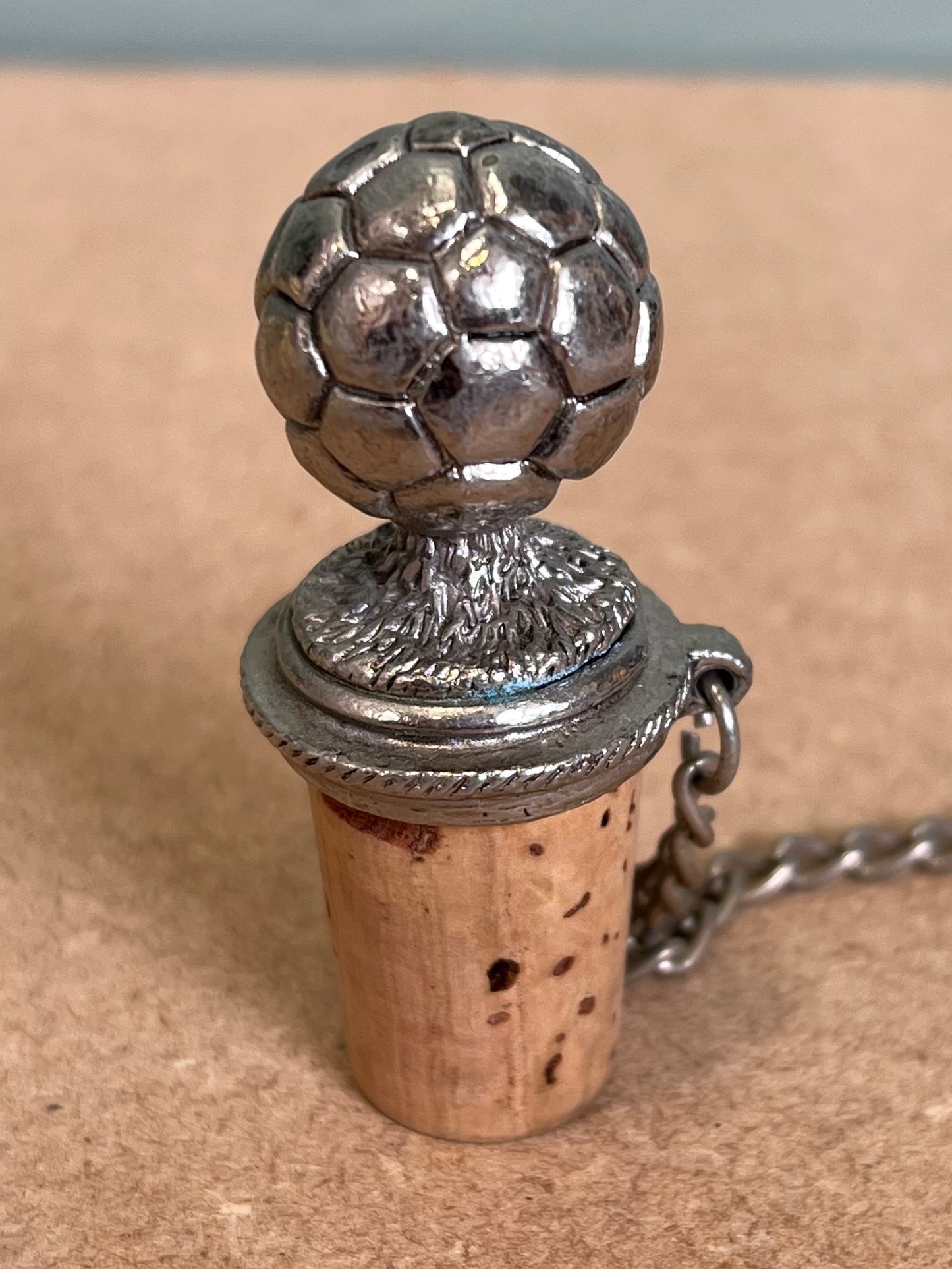 Vintage Silver Plated Drinks Decanter/Bottle Stopper - Football Ball Sport