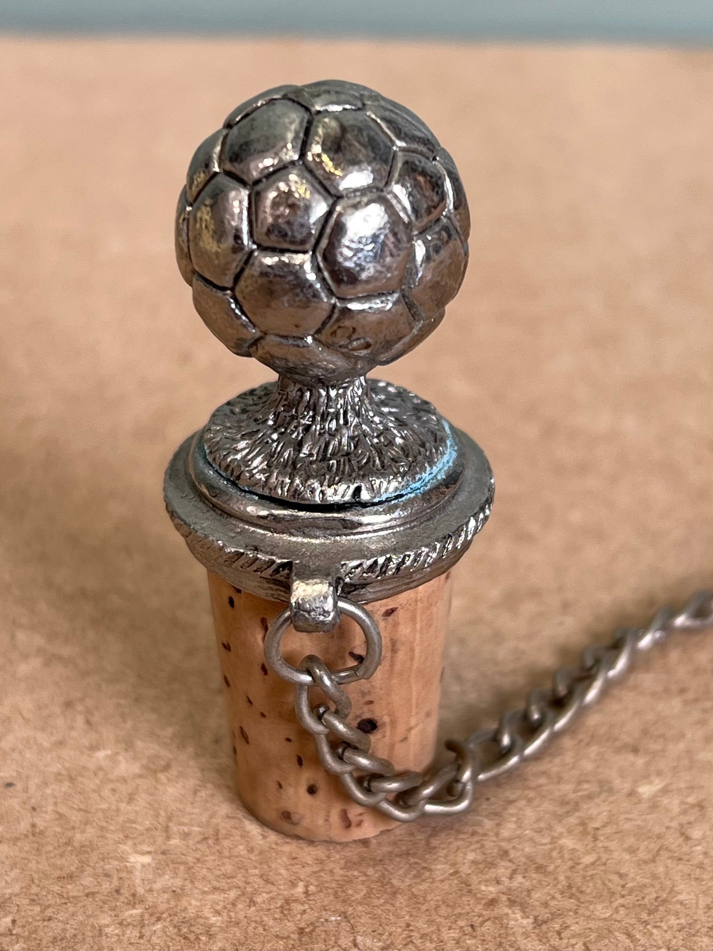 Vintage Silver Plated Drinks Decanter/Bottle Stopper - Football Ball Sport