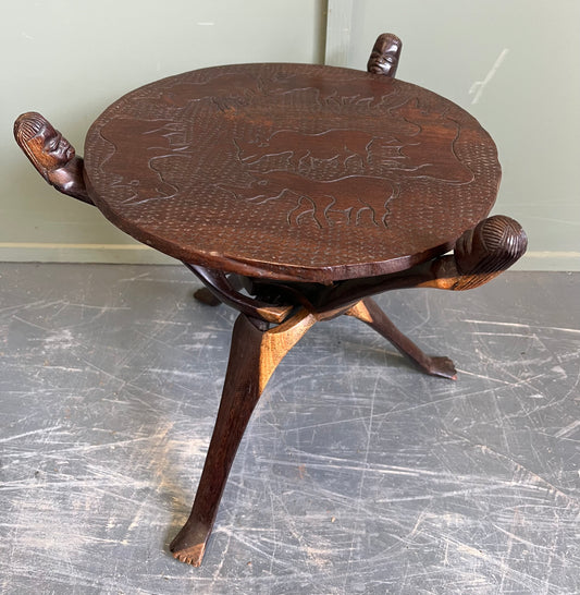 Vintage Wooden Folding African Table