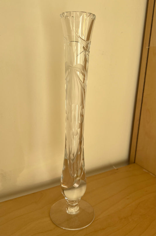 Vintage Royal Brierley Crystal Cut Tall Bud Vase