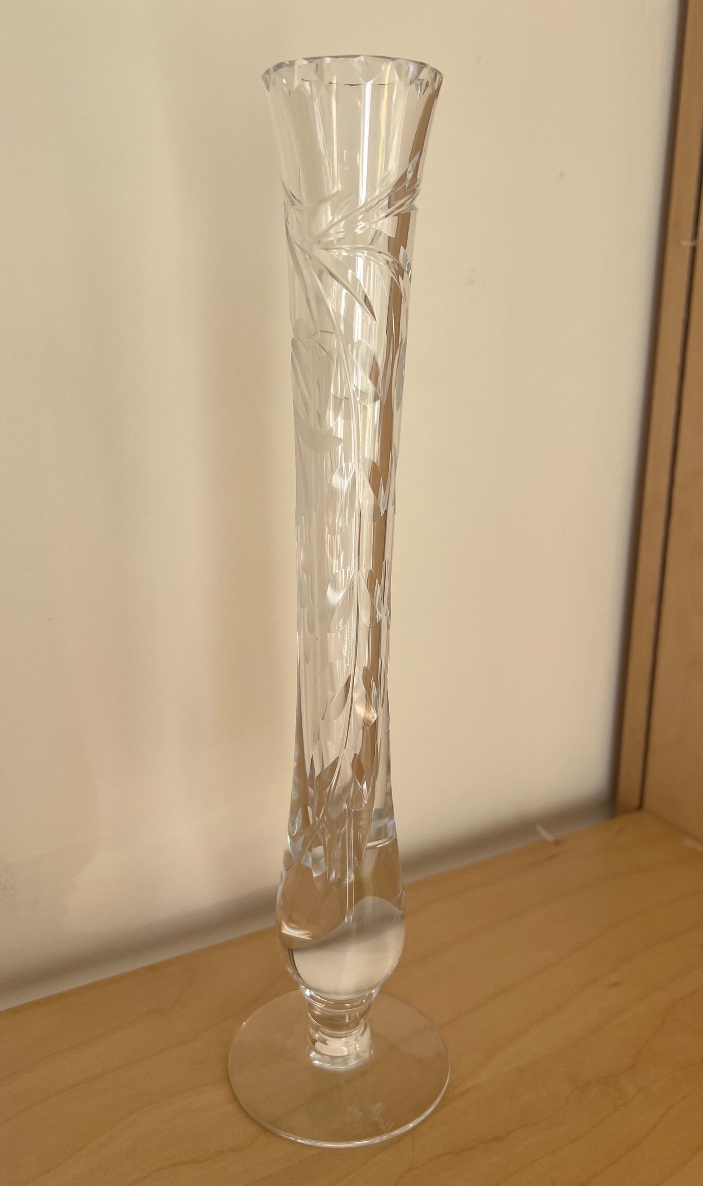 Vintage Royal Brierley Crystal Cut Tall Bud Vase