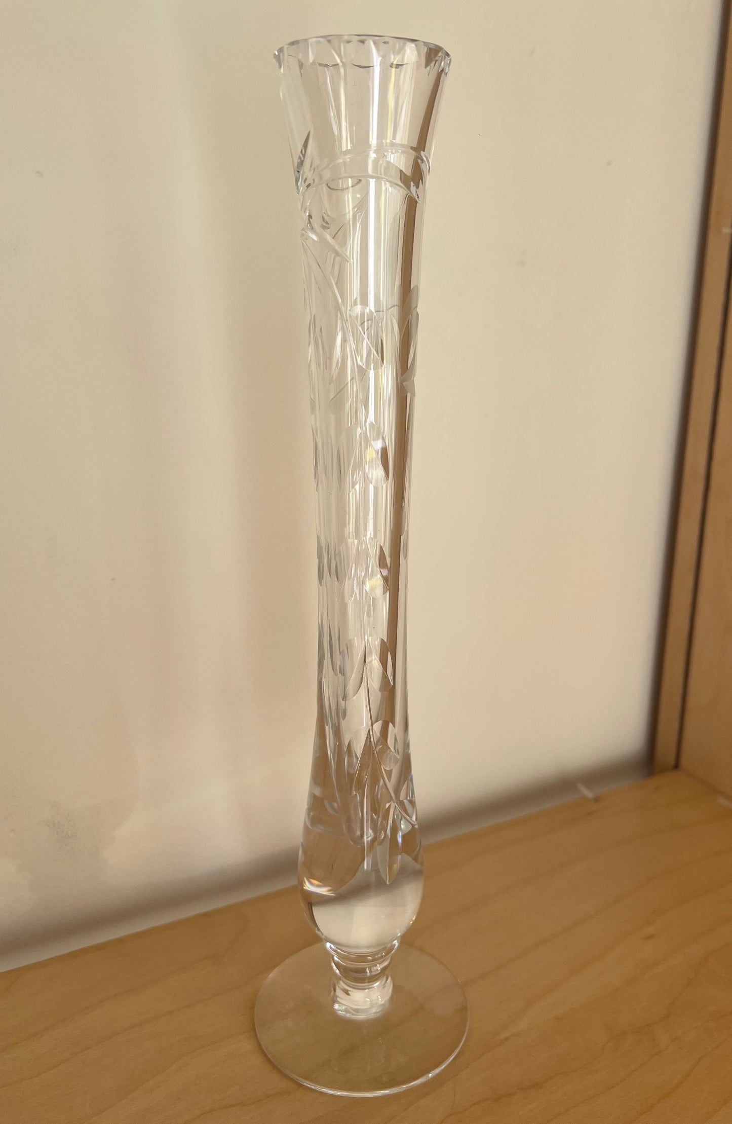 Vintage Royal Brierley Crystal Cut Tall Bud Vase