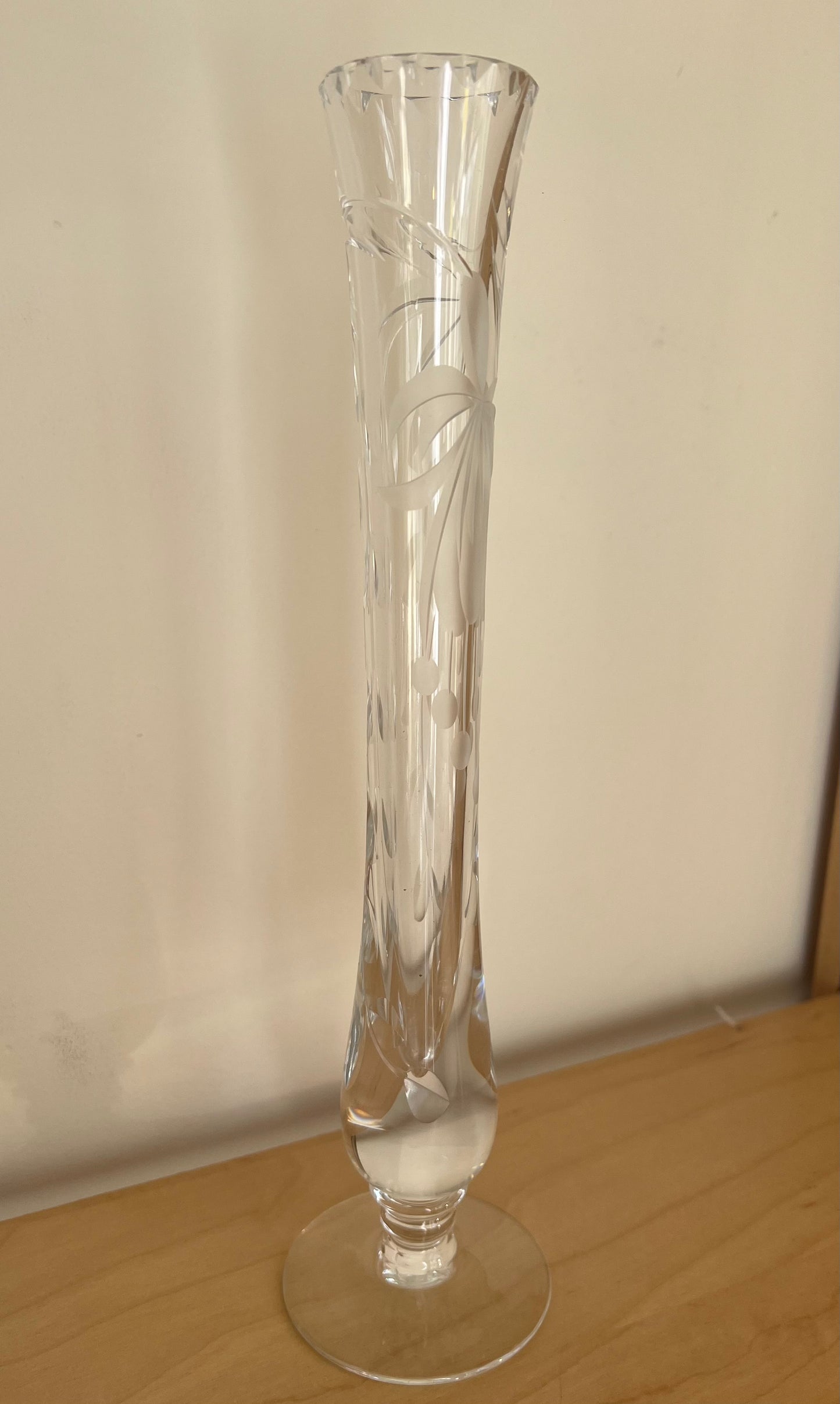 Vintage Royal Brierley Crystal Cut Tall Bud Vase