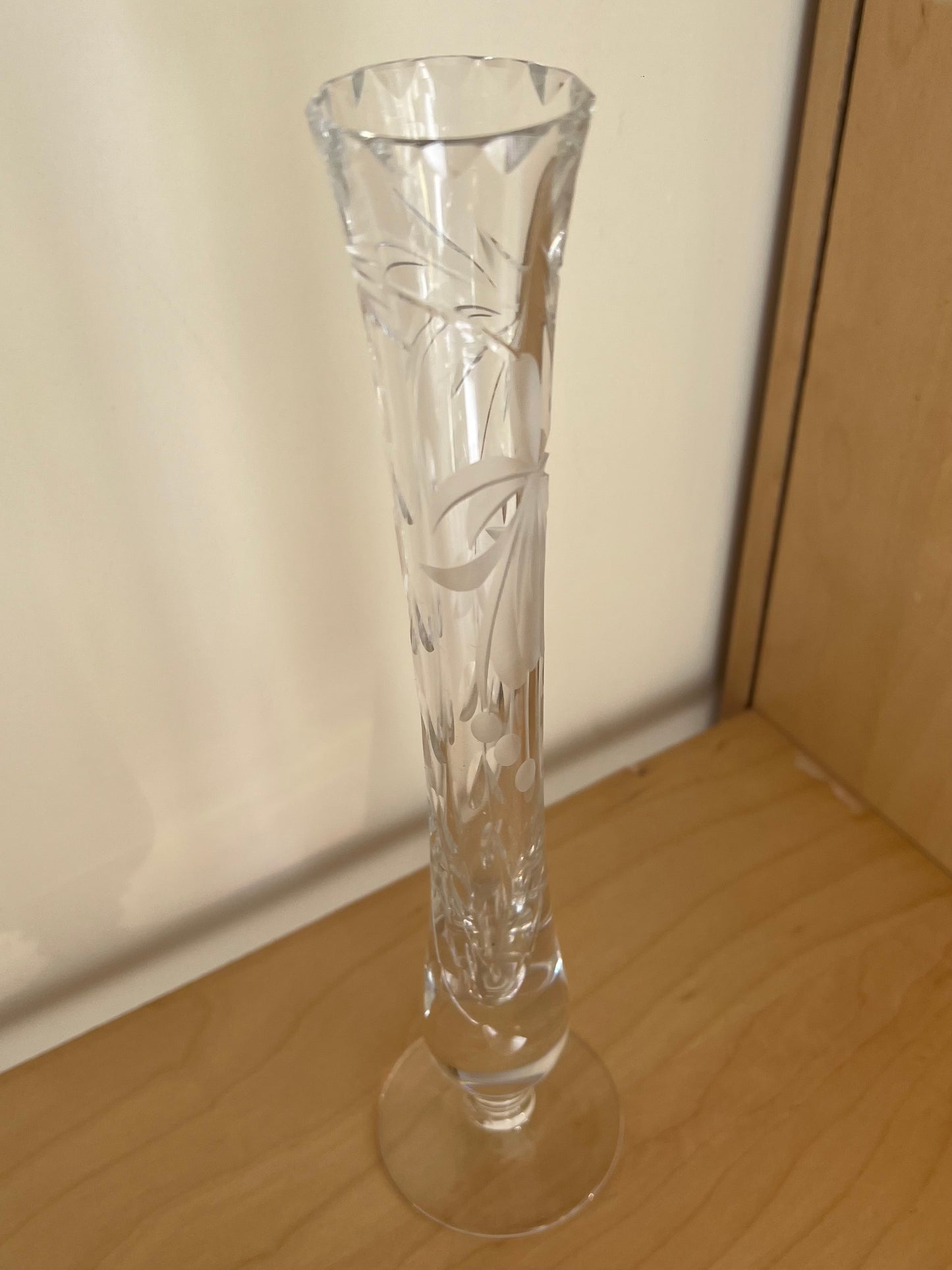 Vintage Royal Brierley Crystal Cut Tall Bud Vase