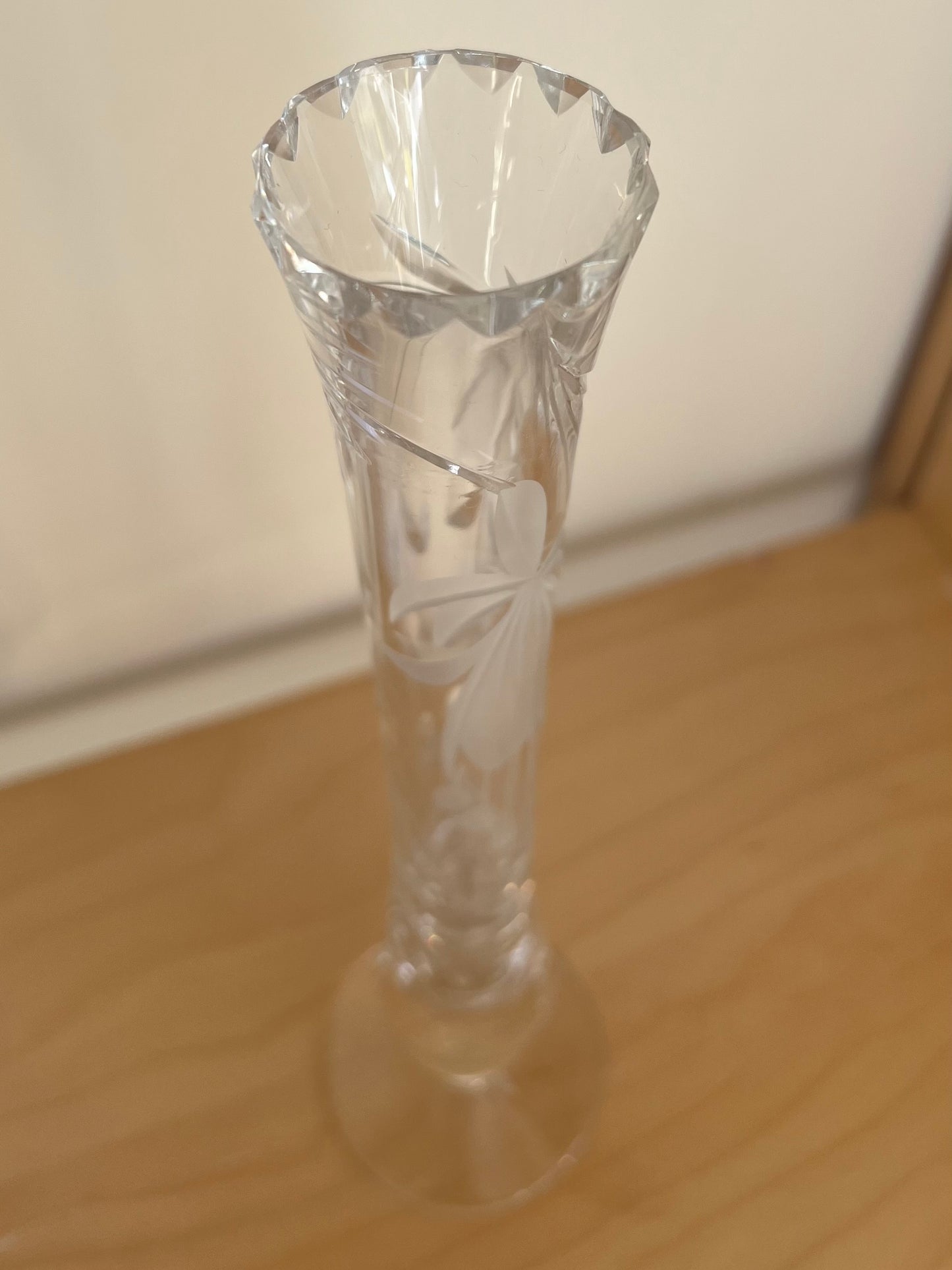 Vintage Royal Brierley Crystal Cut Tall Bud Vase