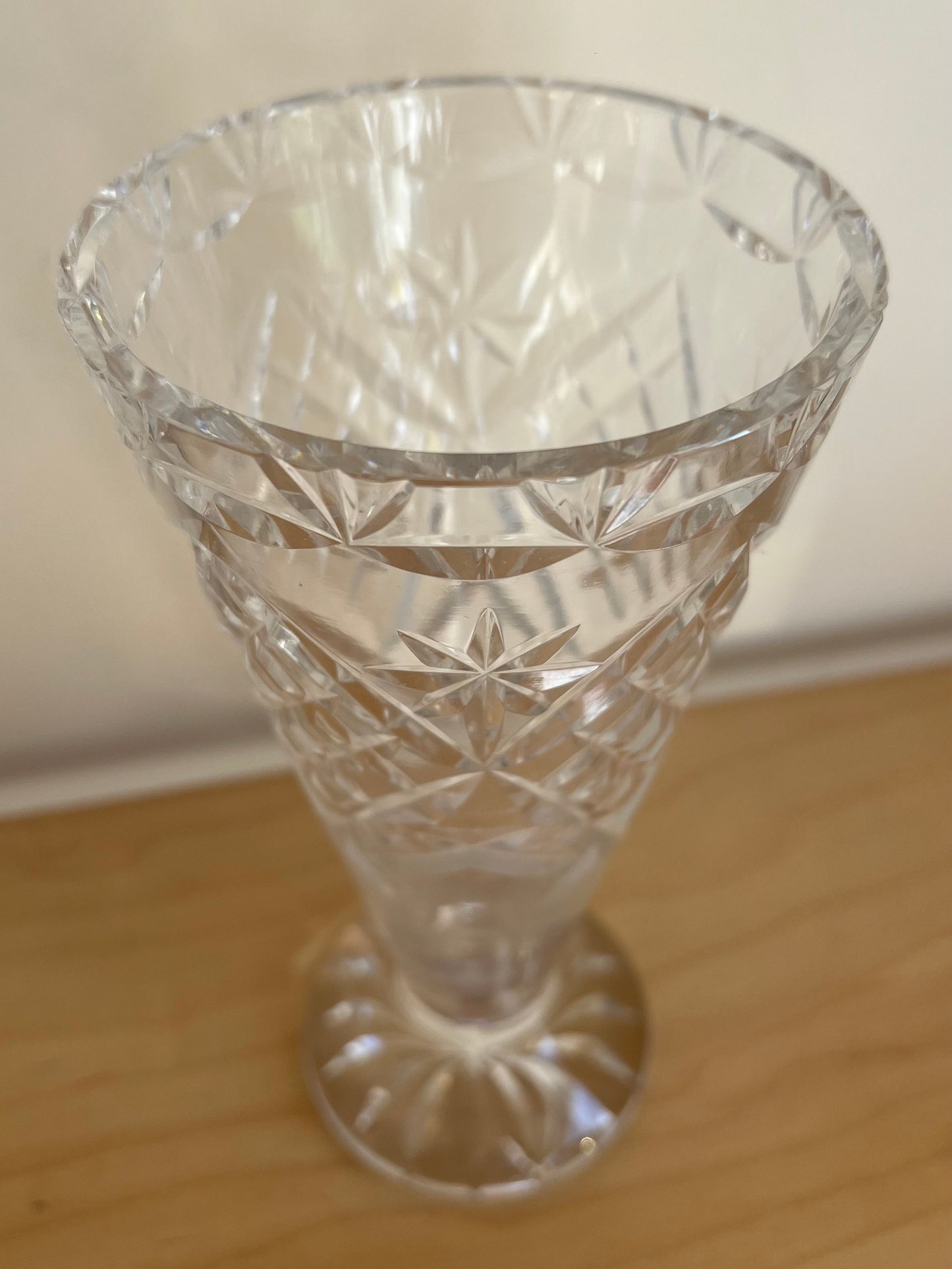 Vintage Crystal Clear Glass Vase