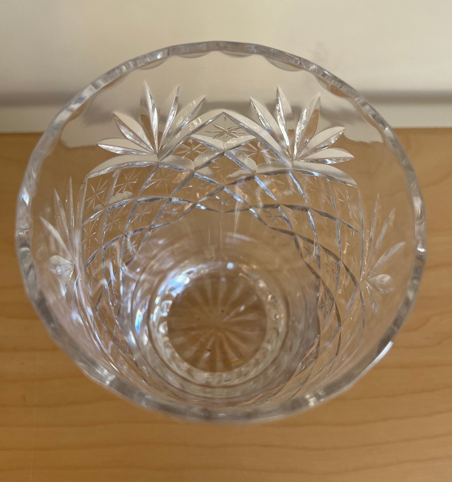 Vintage Crystal Cut Clear Glass Vase