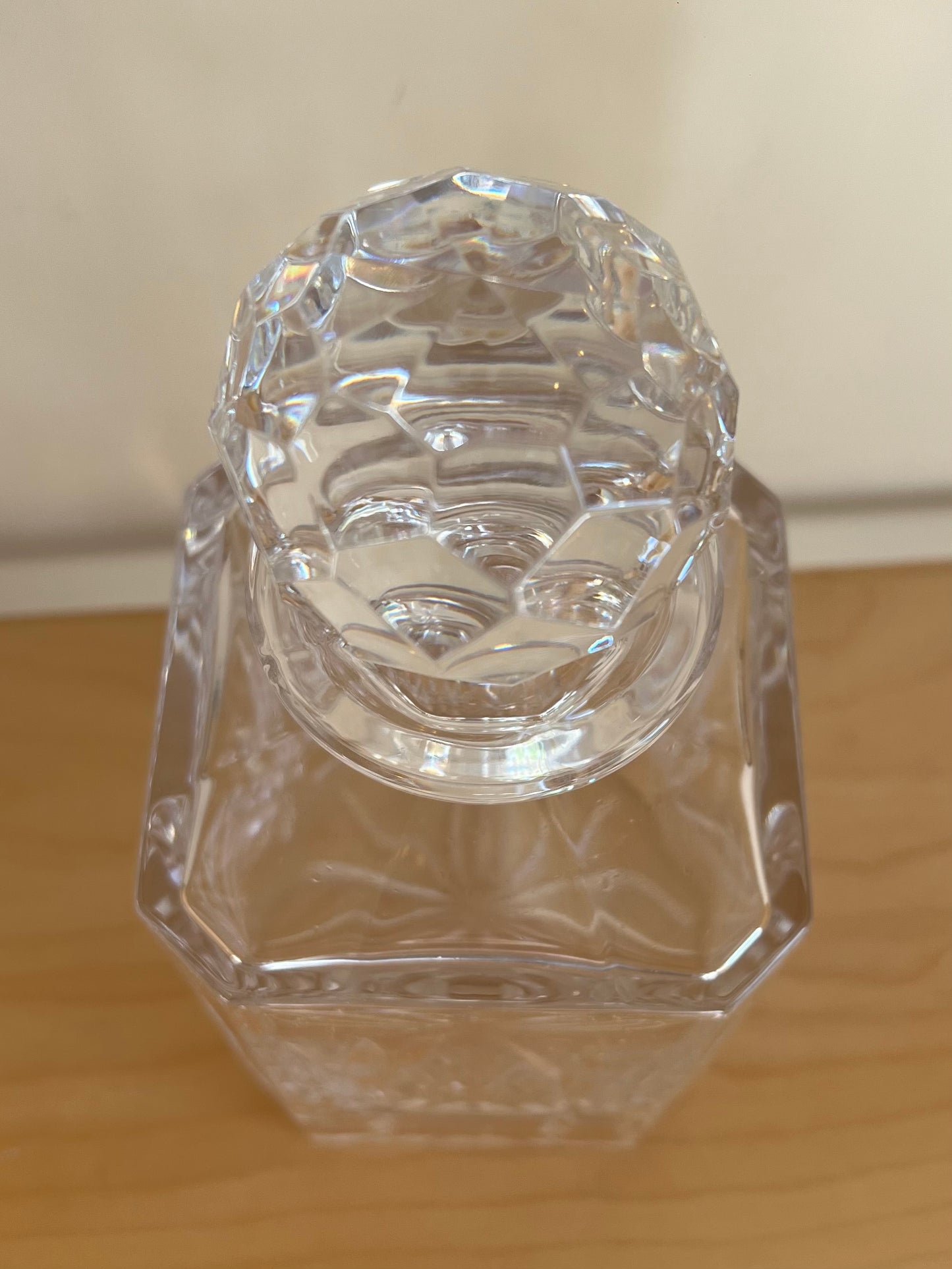 Vintage Clear Crystal Cut Glass Decanter with Lid