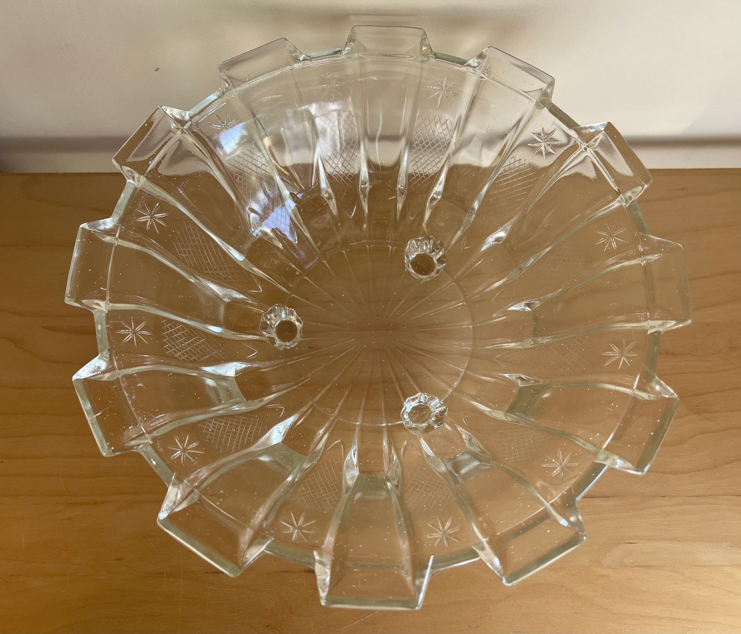 Vintage Clear Pressed Glass Fruit Dish