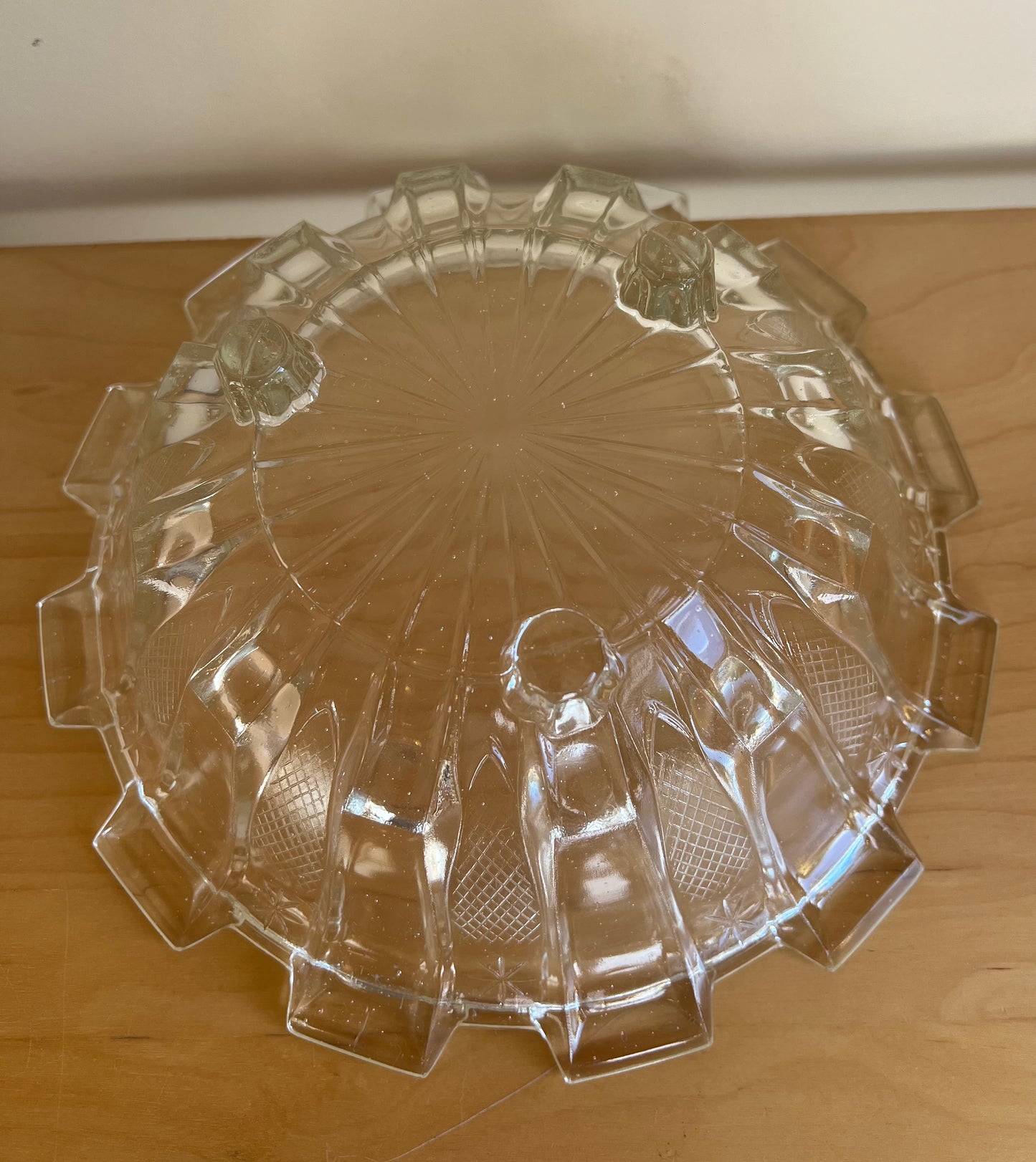 Vintage Clear Pressed Glass Fruit Dish