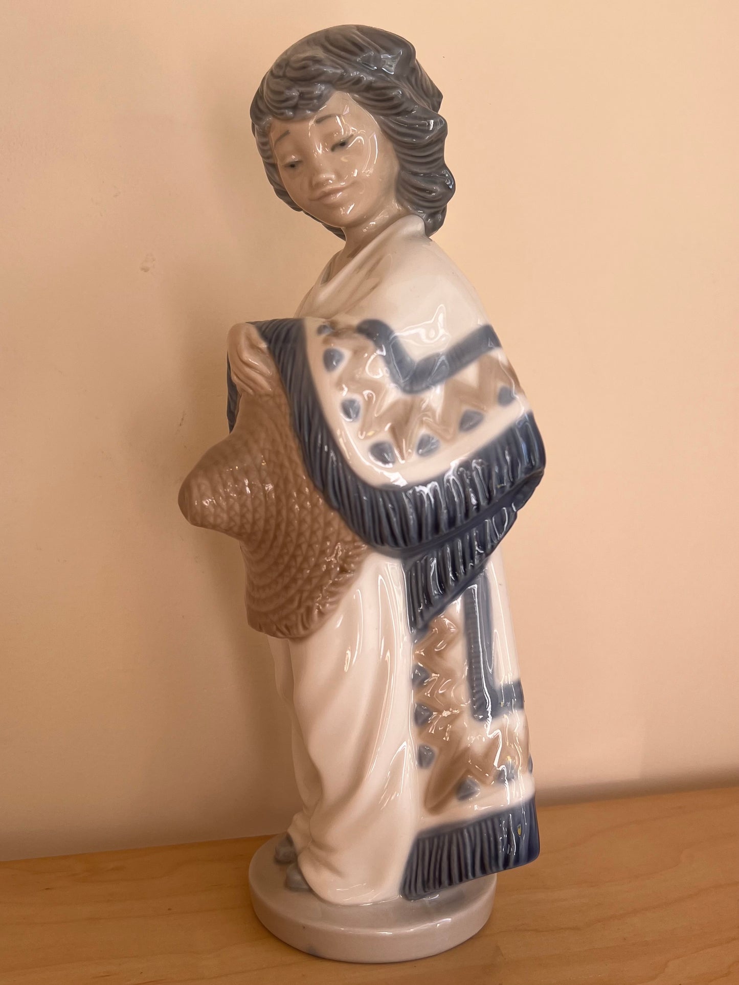 Vintage Nao Lladro Figurine Mexican Boy Poncho Hat Daisa 1982 Handmade in Spain