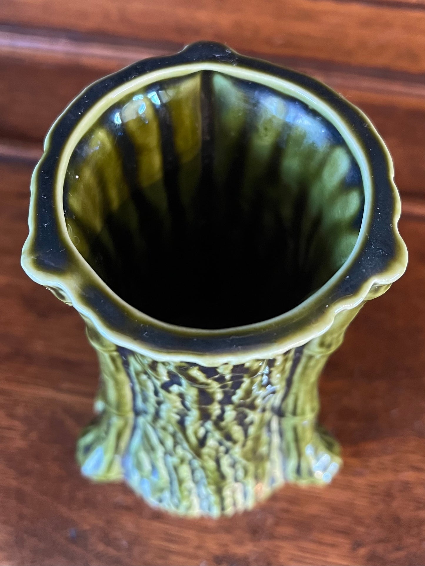 Unusual Vintage Green Tree Vase - Made in England 507