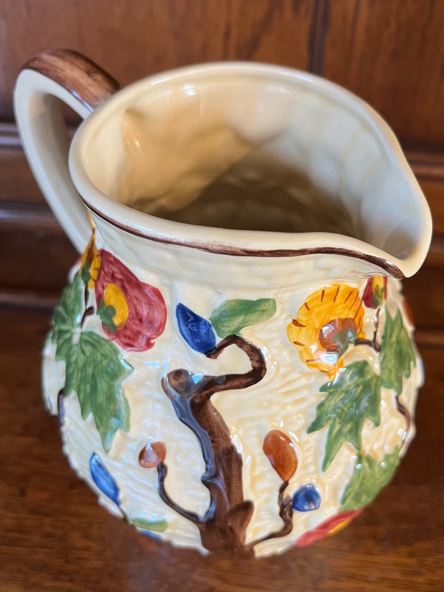 Hand Painted Indian Tree Jug - Tony Wood - Staffordshire, England