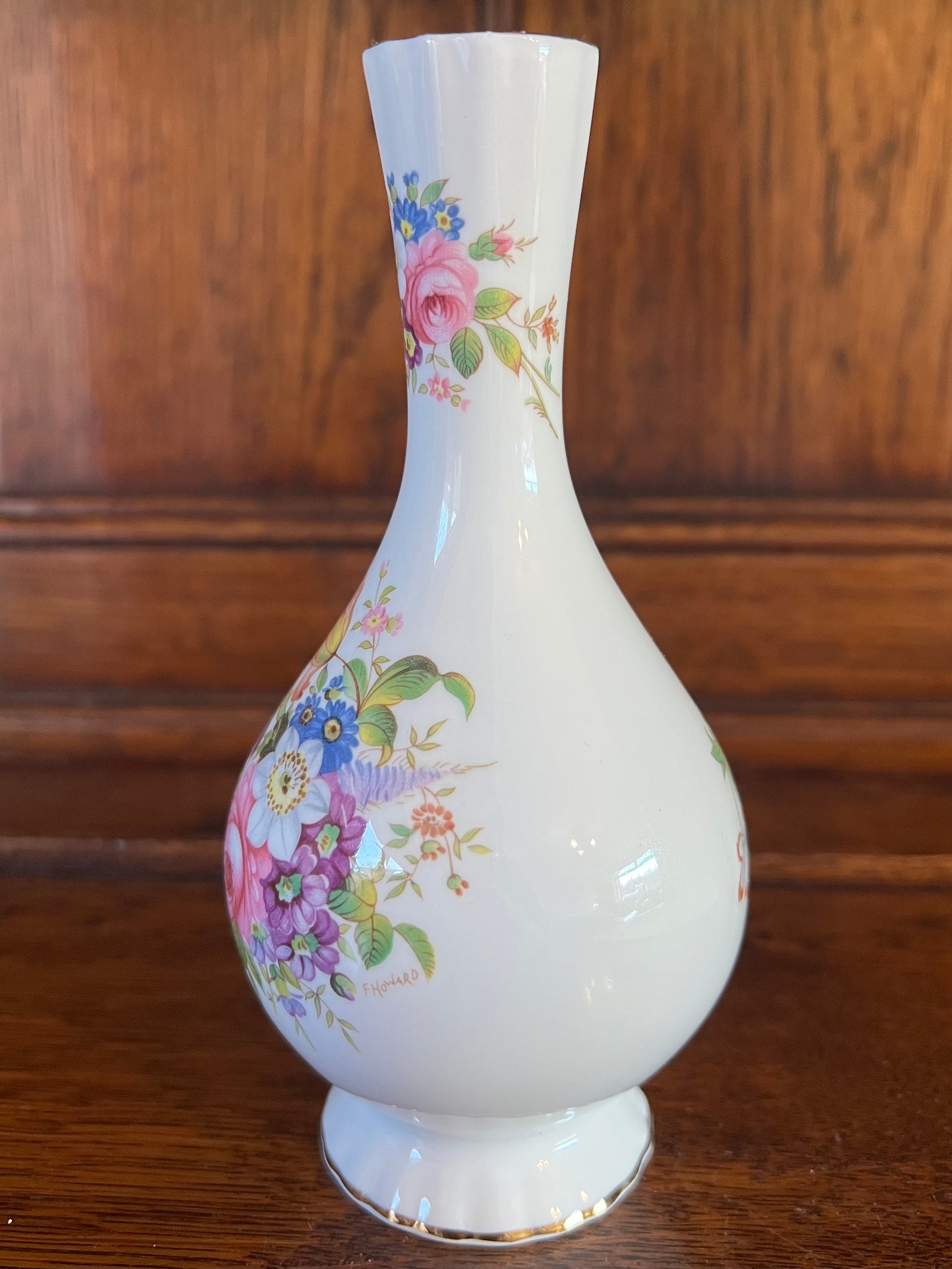 Vintage Aynsley Howard Sprays Fine Bone China Bud Vase, Floral, Flowers