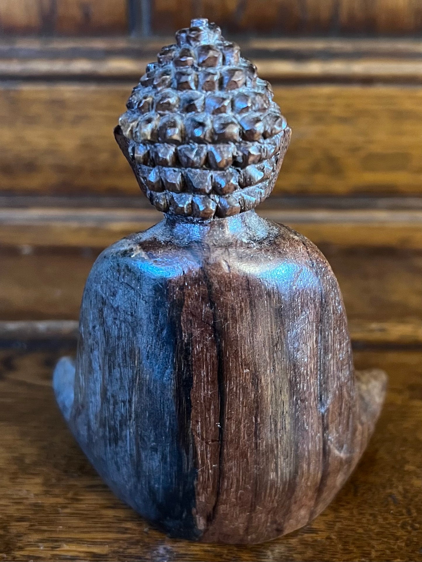 Religious Wooden Figurine Brown Wood Decorative Ornament Detailed Carved