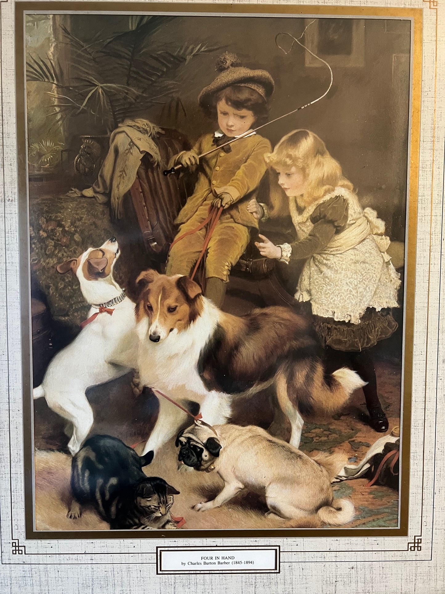 Vintage Charles Burton Barber Four in Hand Picture Framed 1845 - 1894