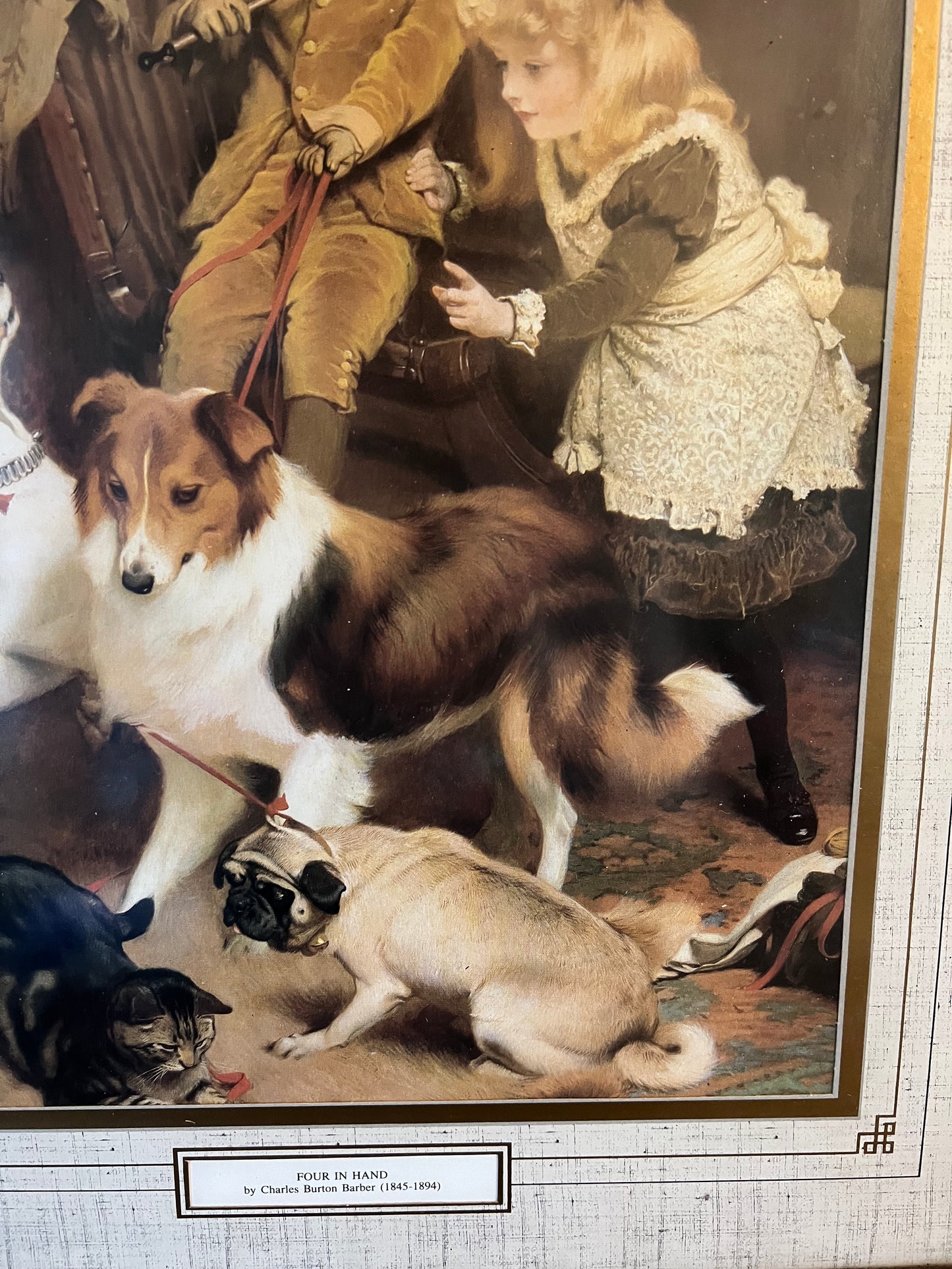 Vintage Charles Burton Barber Four in Hand Picture Framed 1845 - 1894